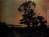 Henri-joseph Harpignies Famous Paintings - Moonlight On The Loire